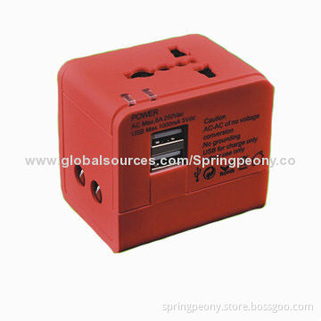 Universal Travel Power Plug, 110-250V AC Input